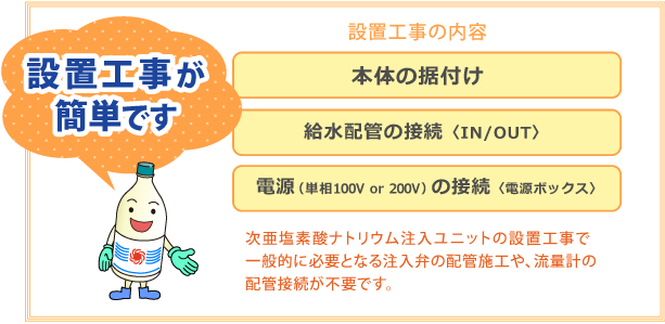 設置工事が簡単です