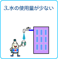 水の使用量が少ない